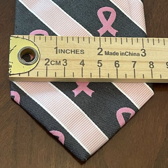 Regent Morris Pink Black 50% Silk 50% Cotton Men’s Neck Tie Made In China - Picture 4 of 9